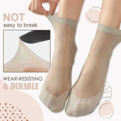 🔥Chaussettes soyeuses en coton antidérapantes