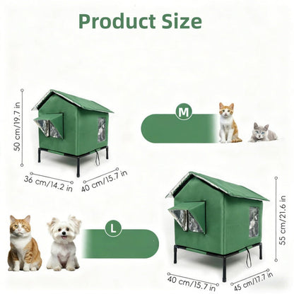 🐱 PROMO LIMITÉE 38% DE RÉDUCTION ! ✨ Maison pour Chat d‘Extérieur surélevée – Imperméable, Isolante, Stable et Pliable 🌧️
