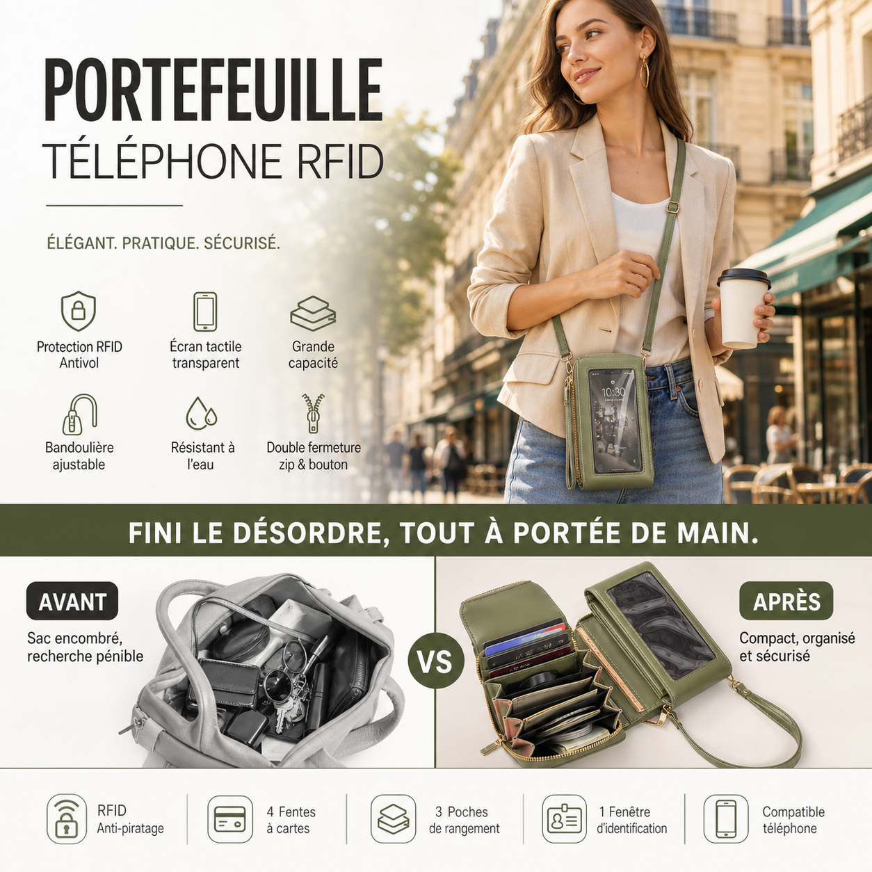 👜 50% DE RÉDUCTION! 💃Vente pour la Fête des Mères - Sac en cuir antivol