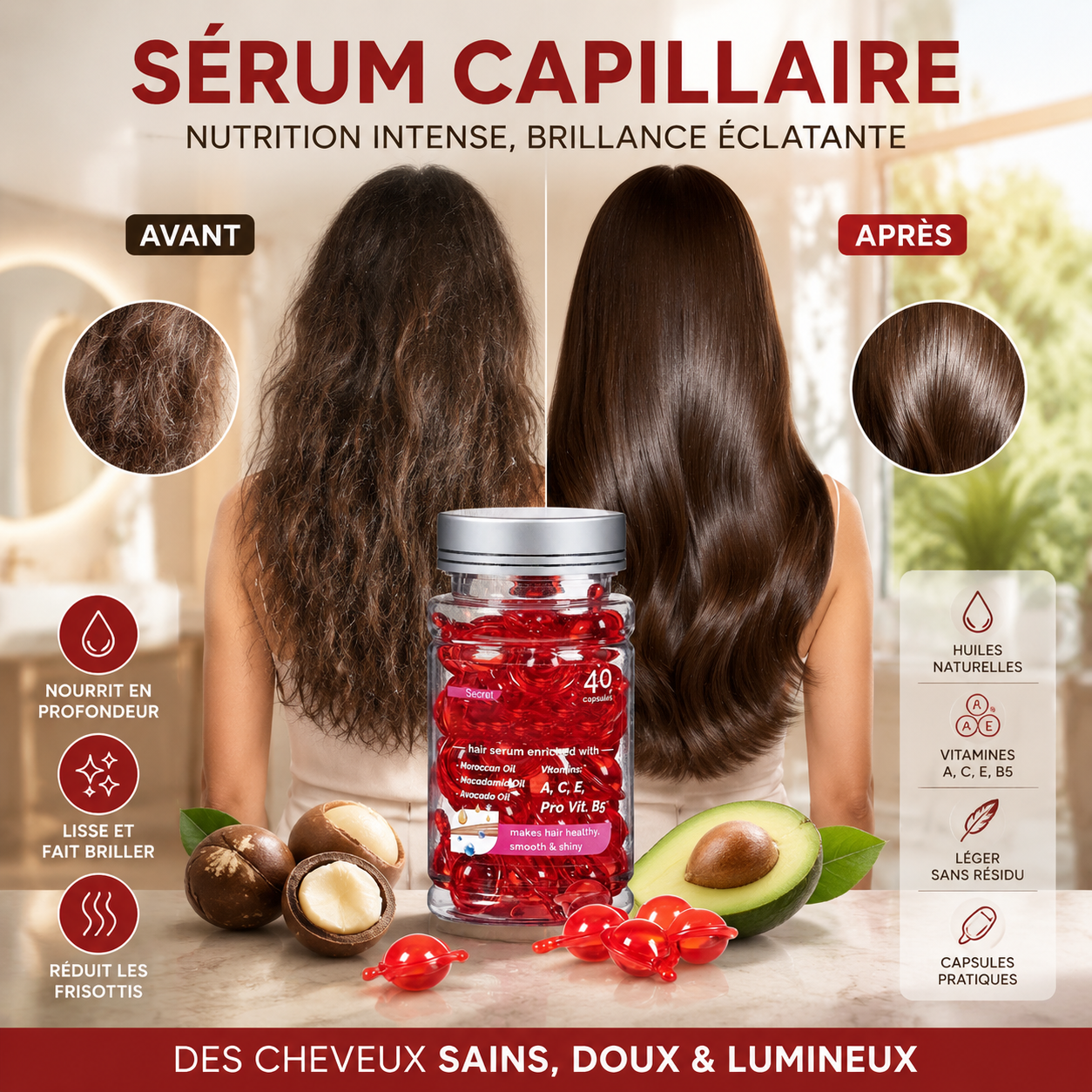 -50% Aujourd’hui 🔥🌿 Sérum Capillaire à l’Huile Marocaine