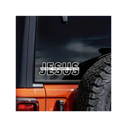 🎄 Le Cadeau Parfait 💗✝️ “Jesus-The Way·The Truth·The Life” Autocollant chrétien en vinyle pour voiture