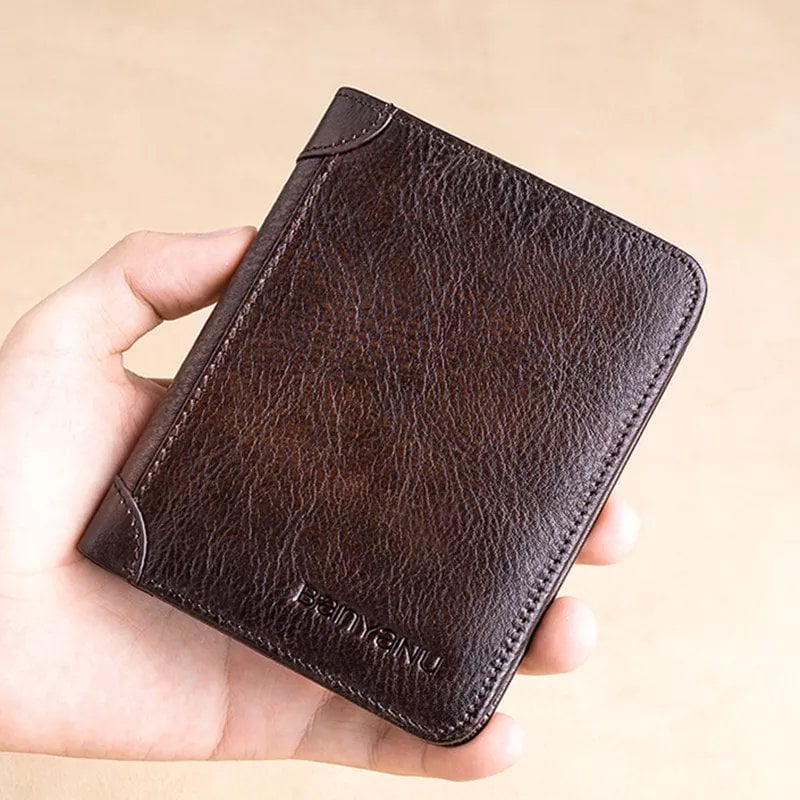 🔥 Nouveauté 2026 🔥 Portefeuille minimaliste en cuir avec protection RFID pour homme – Ultra-fin, véritable cuir de première qualité, design court pour un usage quotidien