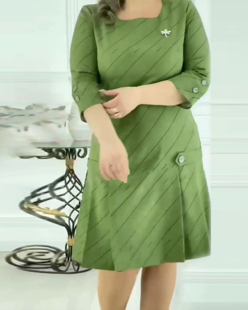 🔥Vente chaude Remise élevée 🌸Robe élégante imprimée à col rond