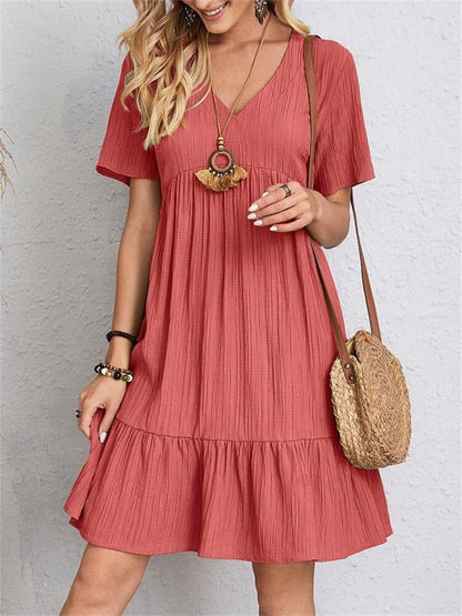 👚💃Robe fluide décontractée à nouer à la taille - Achetez-en 2, livraison gratuite