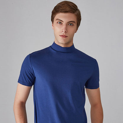👕 50% de Réduction! 🔝 T-shirt Slim Fit à Col Montant pour Homme – Ajusté, Confortable & Style Moderne 🎁