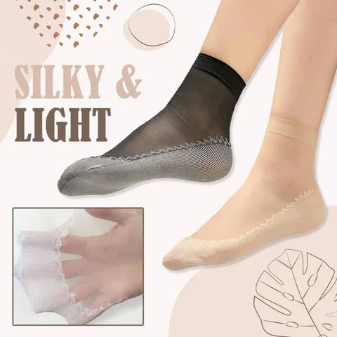 🔥Chaussettes soyeuses en coton antidérapantes