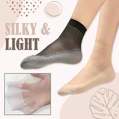 🔥Chaussettes soyeuses en coton antidérapantes