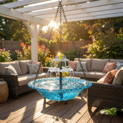 🔥💐 SOLDES DE PRINTEMPS - 50 % DE RÉDUCTION ⚡ PLUS DE 50 000 VENDUS ! 🐦 Baignoire à oiseaux suspendue solaire – Fontaine ou distributeur de nourriture pour oiseaux