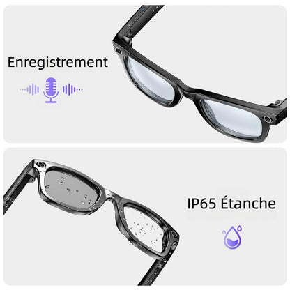 💐 PROMO EXCEPTIONNELLE -50% ! Lunettes Caméra IA 4K – Ultra Grand-Angle Anti-Vibration, Traduction IA, Oreilles Libres 🌿🎙️【Offre Limitée】