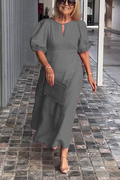 🎉Nouvelles ventes - 50% de réduction🎉Robe en coton et lin de couleur unie