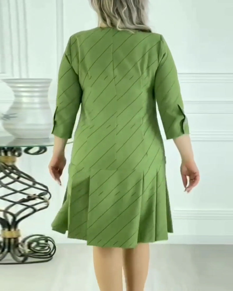 🔥Vente chaude Remise élevée 🌸Robe élégante imprimée à col rond