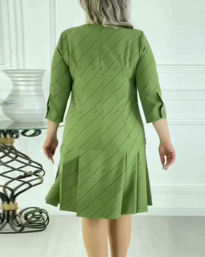 🔥Vente chaude Remise élevée 🌸Robe élégante imprimée à col rond