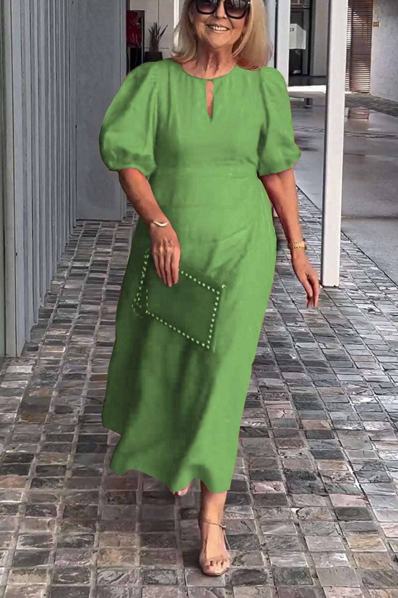 🎉Nouvelles ventes - 50% de réduction🎉Robe en coton et lin de couleur unie