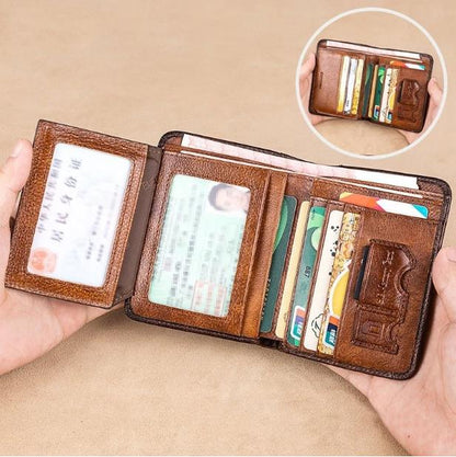 🔥 Nouveauté 2026 🔥 Portefeuille minimaliste en cuir avec protection RFID pour homme – Ultra-fin, véritable cuir de première qualité, design court pour un usage quotidien