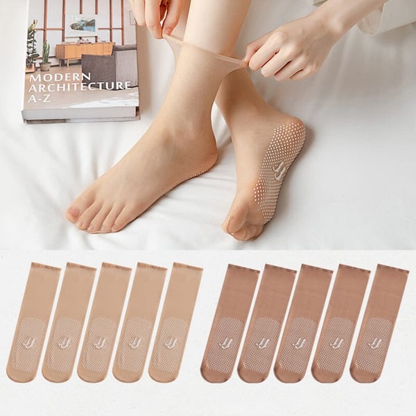 🔥Chaussettes soyeuses en coton antidérapantes