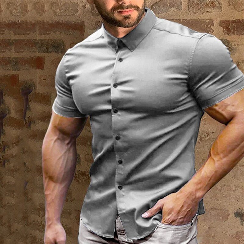💎 60% DE RÉDUCTION ! 💎 Chemise à Manches Courtes à Boutons pour Hommes – Sans Repassage, Infroissable & Idéale pour l’Été ☀️👔