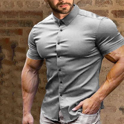 💎 60% DE RÉDUCTION ! 💎 Chemise à Manches Courtes à Boutons pour Hommes – Sans Repassage, Infroissable & Idéale pour l’Été ☀️👔