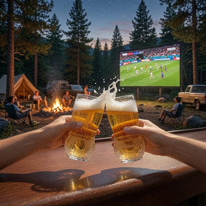 Verre à bière artisanale en forme de ballon de football
