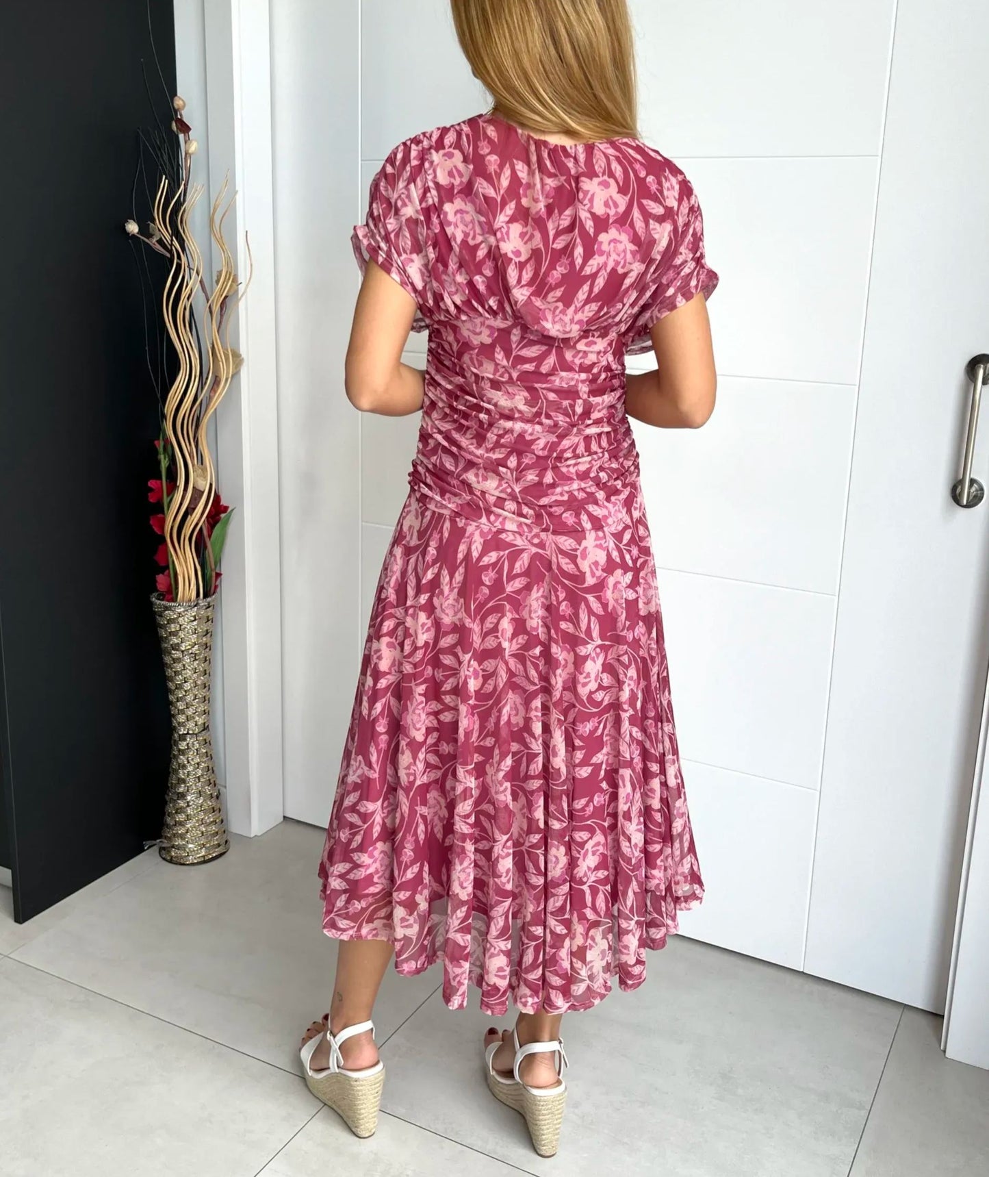 🎁  Vente chaude 49% de réduction 🔥 Robe imprimée à col V hors épaule pour femmes