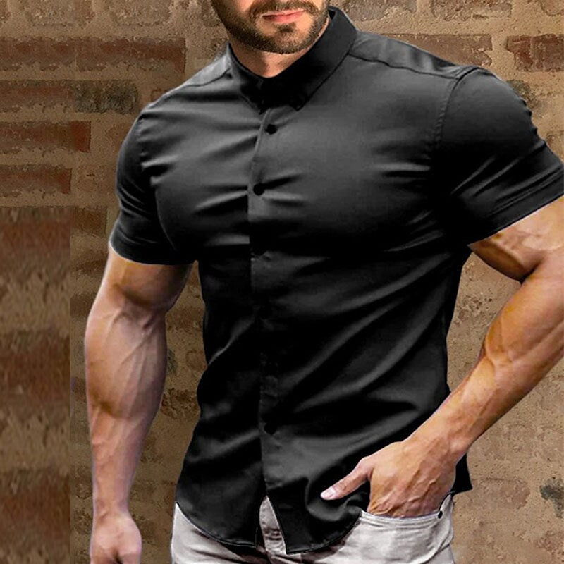 💎 60% DE RÉDUCTION ! 💎 Chemise à Manches Courtes à Boutons pour Hommes – Sans Repassage, Infroissable & Idéale pour l’Été ☀️👔