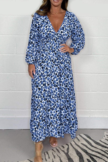 🔥Offre promotionnelle à moitié prix💕Sexy robe décolleté plongeant pour femmes imprimées💃