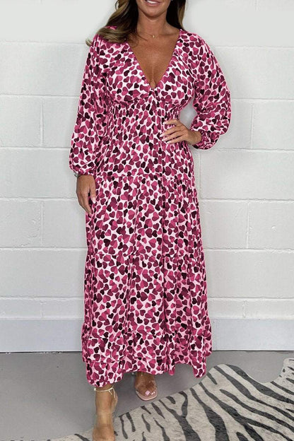 🔥Offre promotionnelle à moitié prix💕Sexy robe décolleté plongeant pour femmes imprimées💃
