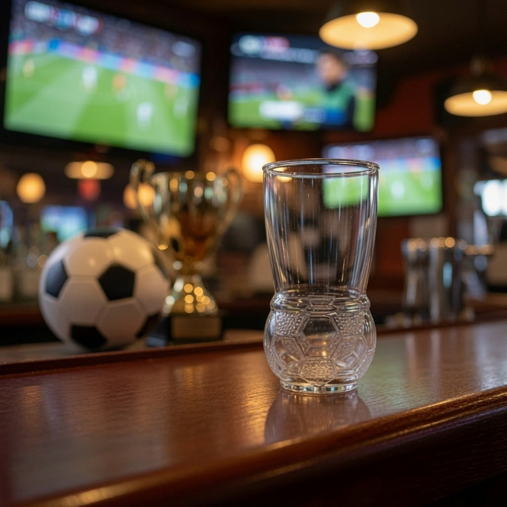 Verre à bière artisanale en forme de ballon de football