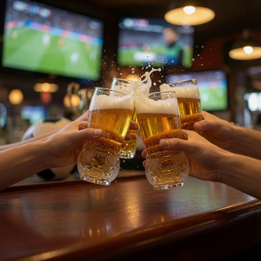 Verre à bière artisanale en forme de ballon de football