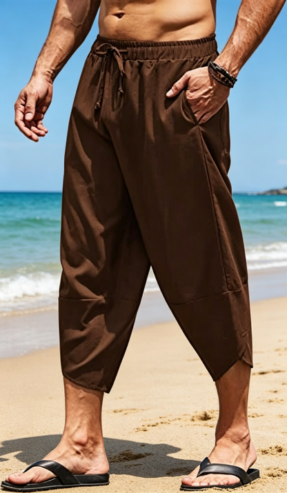Pantalon capri bouffant décontracté pour homme