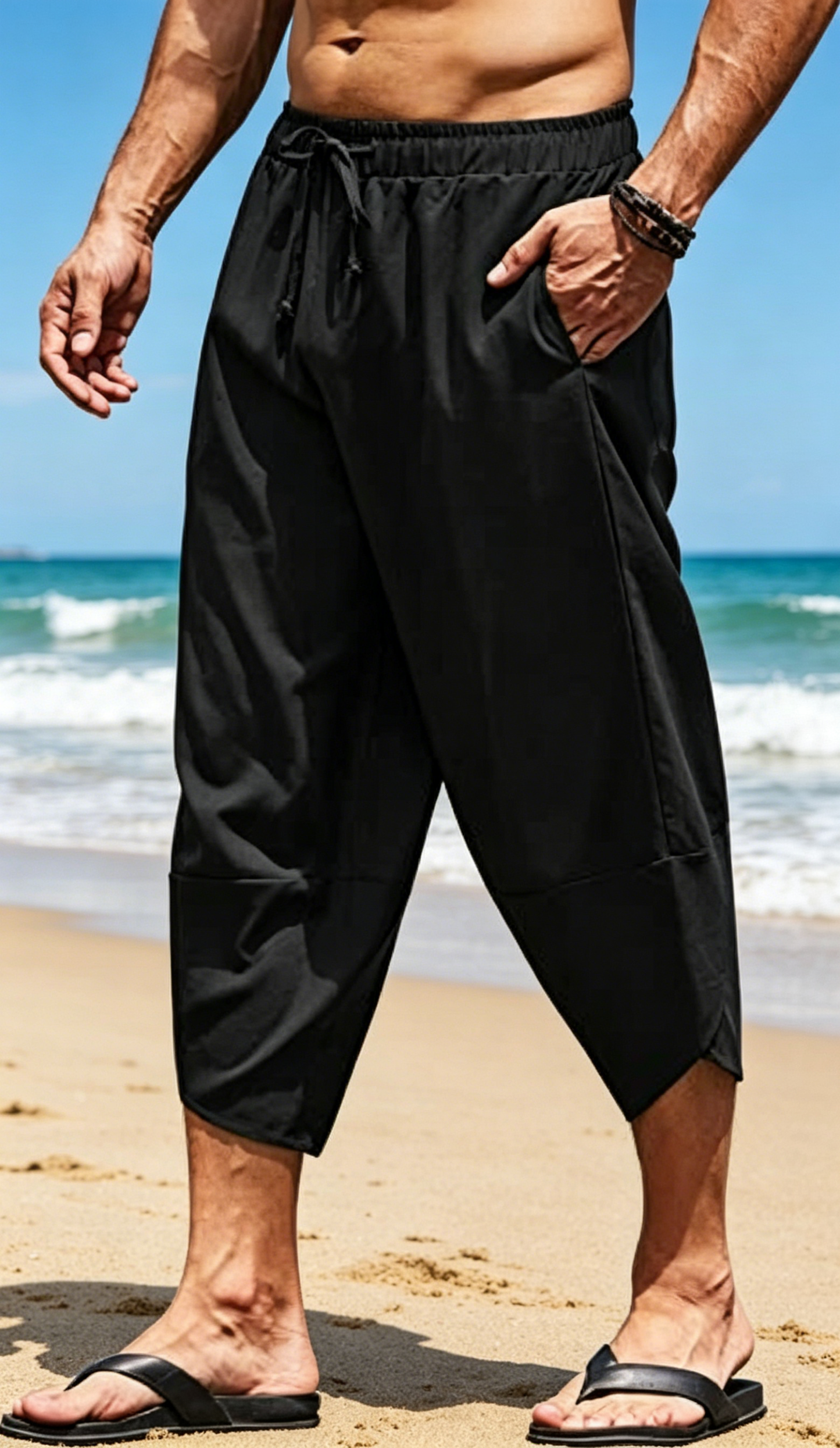 Pantalon capri bouffant décontracté pour homme