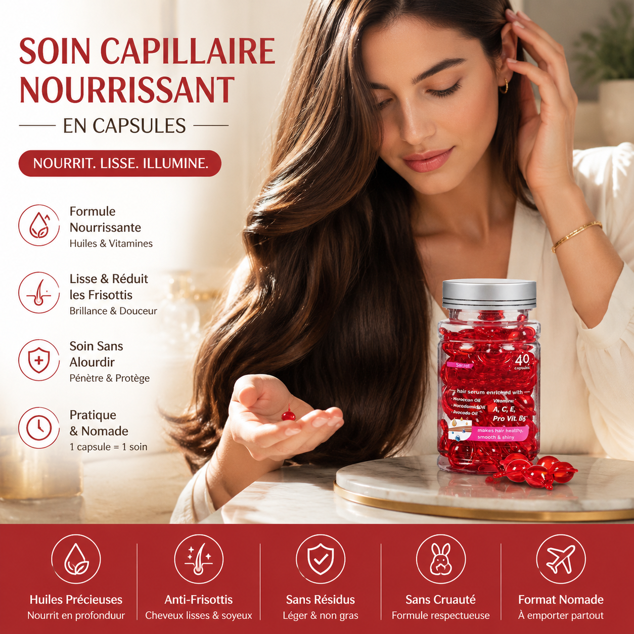 -50% Aujourd’hui 🔥🌿 Sérum Capillaire à l’Huile Marocaine