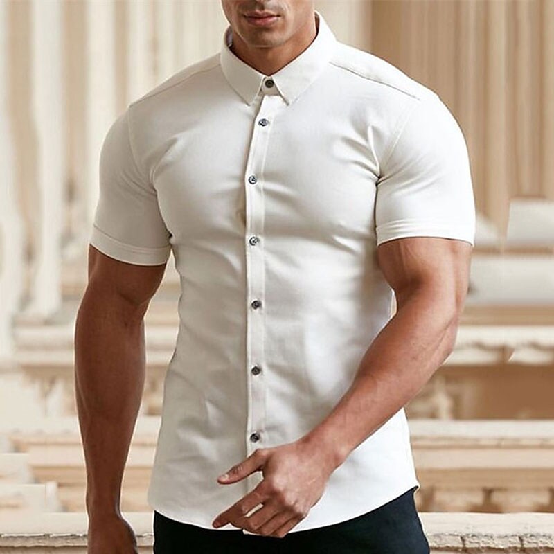 💎 60% DE RÉDUCTION ! 💎 Chemise à Manches Courtes à Boutons pour Hommes – Sans Repassage, Infroissable & Idéale pour l’Été ☀️👔