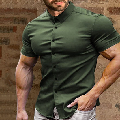 💎 60% DE RÉDUCTION ! 💎 Chemise à Manches Courtes à Boutons pour Hommes – Sans Repassage, Infroissable & Idéale pour l’Été ☀️👔