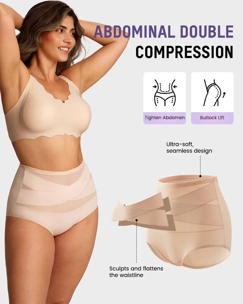 💕 Vente Limitée -50% 💕Culottes Grande Taille à Taille Haute avec Contrôle du Ventre en Croisé