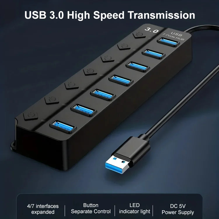 Répartiteur USB avec interrupteurs indépendants