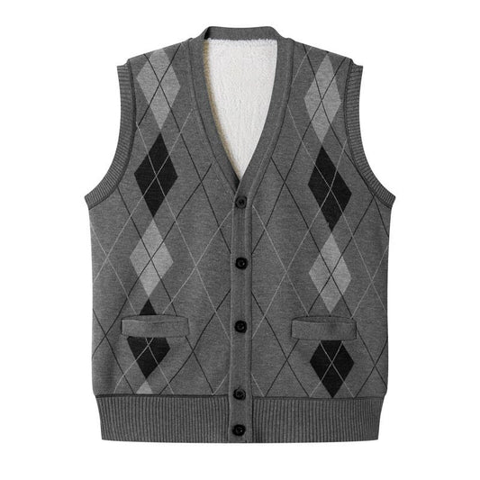 Gilet d'Hiver Chaud en Peluche pour Hommes