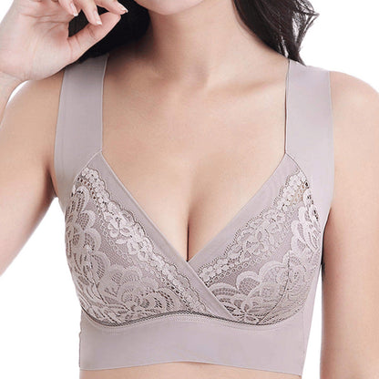 Soutien-gorge en Dentelle Sans Armatures à Support Élastique Confort Plus Taille