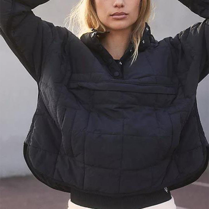 Manteau ample et chaud à capuche pour femmes
