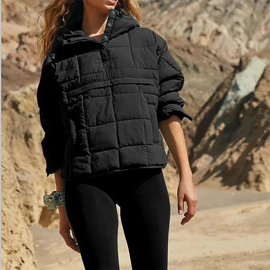 Manteau ample et chaud à capuche pour femmes
