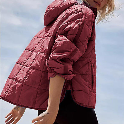 Manteau ample et chaud à capuche pour femmes