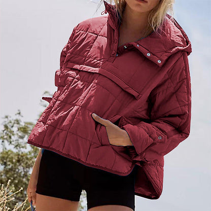 Manteau ample et chaud à capuche pour femmes