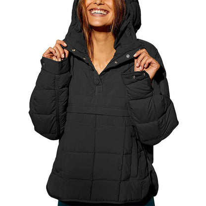Manteau ample et chaud à capuche pour femmes