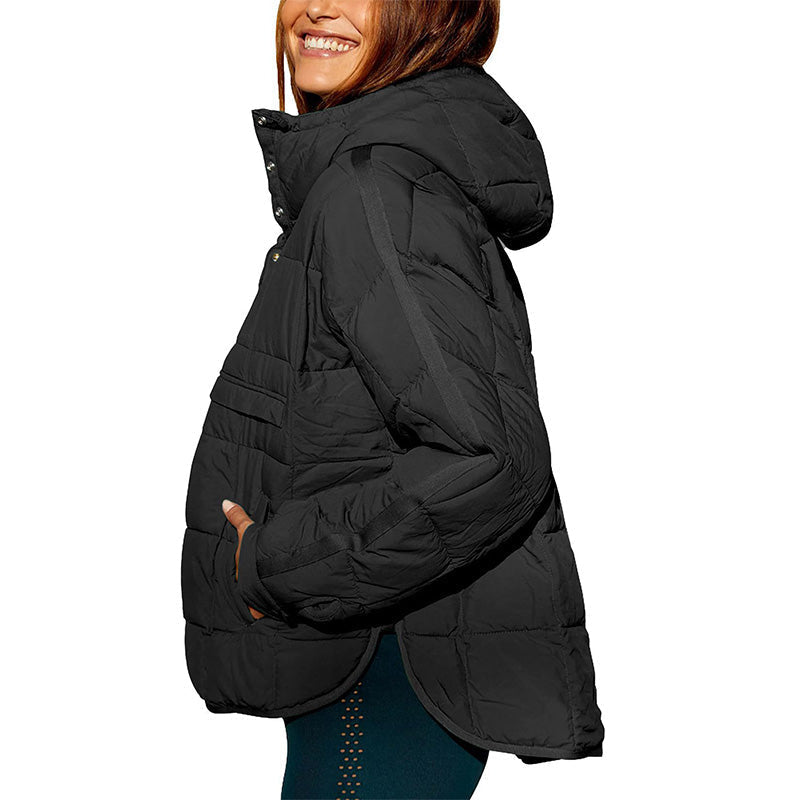 Manteau ample et chaud à capuche pour femmes