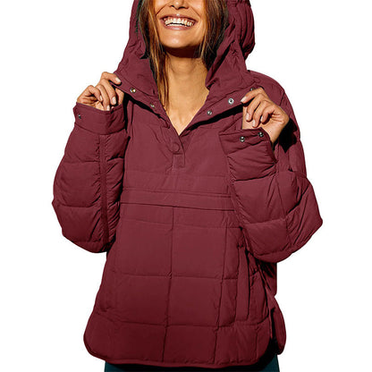 Manteau ample et chaud à capuche pour femmes