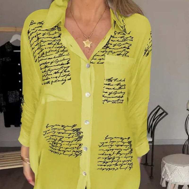 🎁Vente 50% de réduction⏳Chemise de coiffure à la mode imprimée à manches longues pour femmes