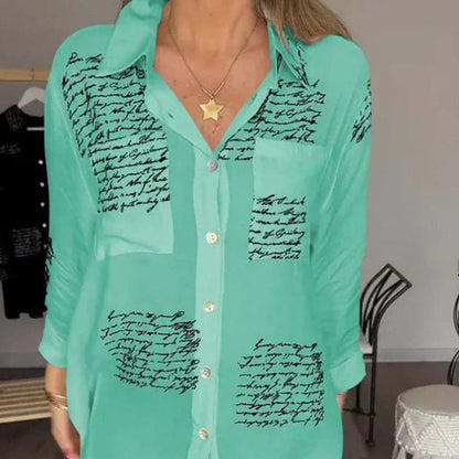 🎁Vente 50% de réduction⏳Chemise de coiffure à la mode imprimée à manches longues pour femmes