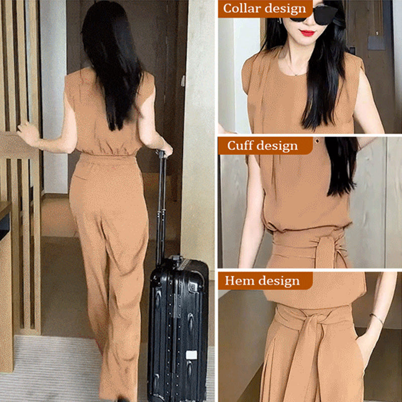 🎁Vente chaude 49% DE RÉDUCTION⏳Ensemble de pantalons sans manches à jambes larges Fashion