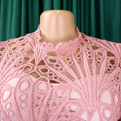 Robe à plis creux en dentelle pour femme