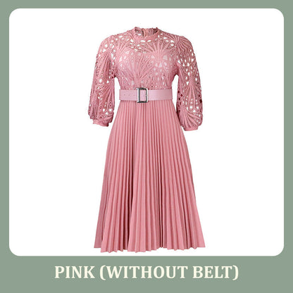Robe à plis creux en dentelle pour femme