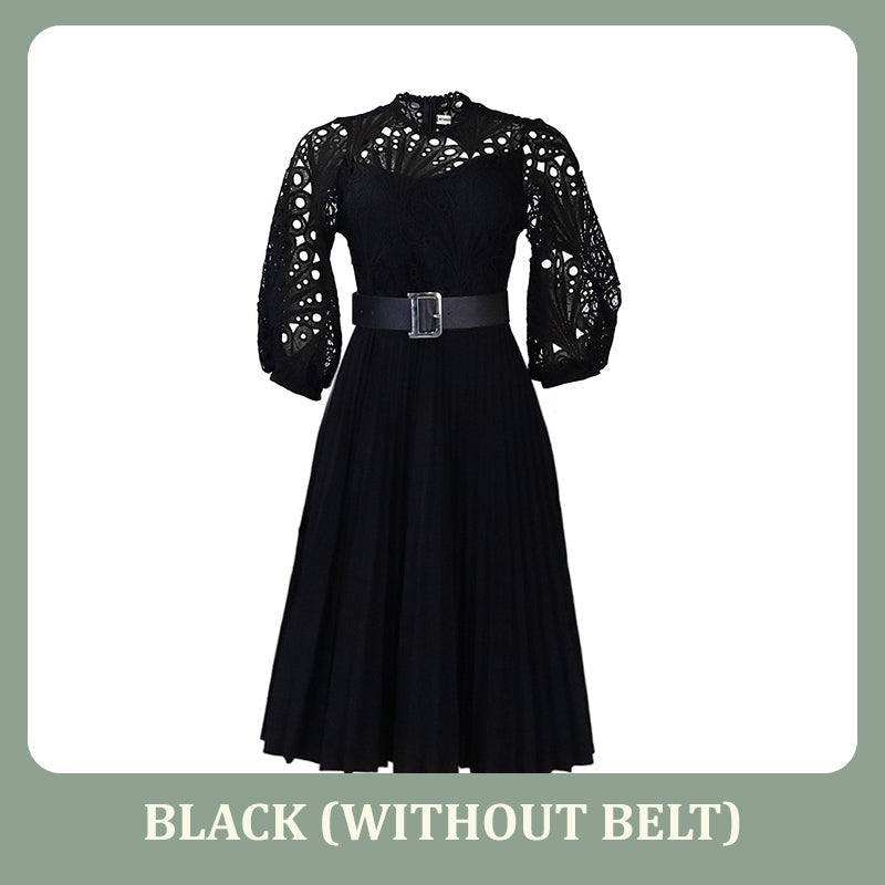 Robe à plis creux en dentelle pour femme